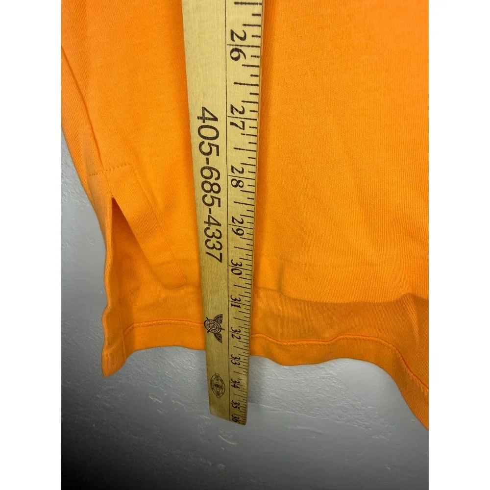 Polo Ralph Lauren Mens Orange Cotton‎ Short Sleeve Polo Shirt Blue Pony Size L